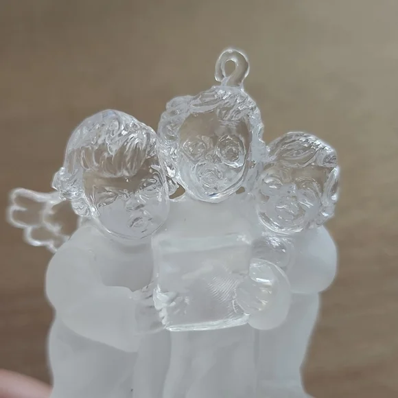 Frosted Acrylic Cherub Carolers Ornament - Picture 4 of 8